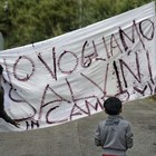 Matteo Salvini, Giorgia Meloni e Irene Pivetti al campo rom di Via Candoni (foto Paolo Caprioli/Ag.Toiati)