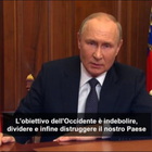 Ucraina, Putin: l'Occidente vuole distruggere la Russia come l'Urss