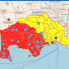 Il piano di evacuazione con zone rosse e gialle 