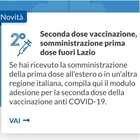 Vaccini Lazio, seconda dose anche per chi è in vacanza