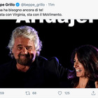 Beppe Grillo benedice la ricandidatura di Virginia Raggi: «Roma ha bisogno ancora di te»