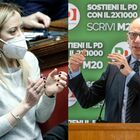 Giorgia Meloni ed Enrico Letta, confronto in Senato sul tema delle «libertà a rischio»
