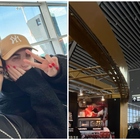 Chanel Totti e Cristian Babalus all'aeroporto: il saluto prima di volare per le vacanze di Natale