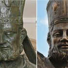 Sant'Oronzo, la statua torna con un po' di maquillage a zigomi e naso. Sui social scatta il dibattito sulle differenze