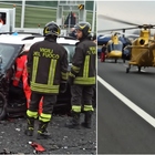 Frosinone, scontro frontale in autostrada A1: cinque feriti gravi (tra cui due bambini), atterrano gli elicotteri