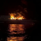 Le fiamme sul traghetto diretto a Brindisi