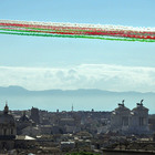 2 giugno, il passaggio delle Frecce tricolori viste dal Gianicolo
