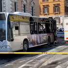 Autobus in fiamme a Roma