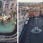 Il centro di Roma deserto: le spettacolari immagini dal drone