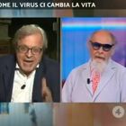 Vittorio Sgarbi contro Roberto D'Agostino, lite a Stasera Italia: «La mascherina? Mettitela nel cervello». «Se vuoi anche nel sedere» VIDEO