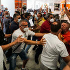 La protesta di giovedì scorso in aeroporto a Capodichino