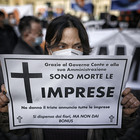 Protesta ristoratori Piazza di San Silvestro (foto Paolo Caprioli/Ag.Toiati)