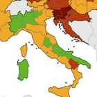 Basilicata in rosso, Calabria passa in giallo. La mappa Covid: «10 Regioni in verde»