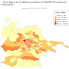 La mappa: picchi a Torre Angela e quartiere Trieste, 18 zone senza contagi