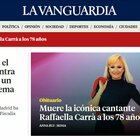 La Spagna omaggia Raffaella Carrà nei suoi giornali principali: "Morta a 78 anni la cantante iconica"