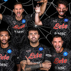 Napoli-Torino, azzurri in campo con maglia speciale per Halloween: ragnatele e total black