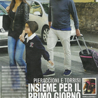 Leonardo Pieraccioni e Laura Torrisi accompagnano la figlia Martina a scuola (Diva e donna)