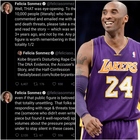 Kobe Bryant, sospesa la giornalista che lo ha accusato di stupro su Twitter dopo l'incidente