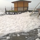 Sorpresa a Ostia, una strana schiuma bianca invade le coste