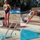 Federica Pellegrini incinta si tuffa in piscina, la dolce dedica alla figlia: «Un momento tutto per noi»