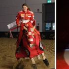 Michael Schumacher, l'omaggio della figlia Gina: vince a cavallo con la tuta della Ferrari