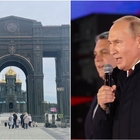 Putin, nuovo arco di trionfo vicino alla cattedrale delle forze armate russe: la guerra santa dello Zar