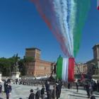 2 giugno, cerimonia ad Altare della Patria, le Frecce Tricolori sorvolano Roma
