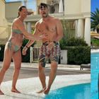 Federica Pellegrini fa allenare il marito Matteo Giunta nella maxi-piscina. Lui è sfinito, lei lo "motiva" così