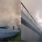 Fiumicino, incendio devasta cantiere nautico: 4 imbarcazioni in fiamme