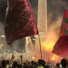 Roma, tifosi a piazza del Popolo per festeggiare i 94 anni della nascita del club