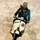 Mourinho, a Roma spunta il primo murale: lo Special One in Vespa come Gregory Peck