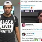 Berrettini, diretta social. Matteo con la maglia "Black Lives Matter" virale, ma è una vecchia foto. Meme sulla fidanzata preoccupata in tribuna