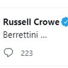 Djokovic-Berrettini, Russell Crowe tifa per l'italiano a Wimbledon