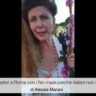 Eleonora Brigliadori a Roma con i No mask: le mascherine tolgono la libertà