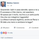 • Il leader della Lega Salvini: "Ora non indaghino l'aggredito"