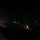 L'incendio nel cratere della Solfatara