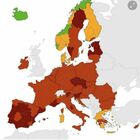 Covid, Sardegna zona arancione, rosso scuro Umbria, Trento e Bolzano nella mappa Ue