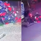 Napoli, rubano l'albero di Natale di un commerciante e lo trascinano in scooter