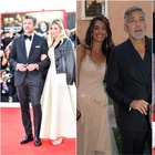 Venezia 2023 pagelle look, il red carpet è di coppia: Patrick Dempsey-Clooney (10), Salemi-Pretelli glamour (9), Balivo scollatura esagerata (6)