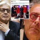 Vittorio Sgarbi e Giampiero Mughini, nuova rissa al Maurizio Costanzo Show: il critico d'arte finisce a terra