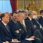 Giuramento del governo Meloni, Salvini sorride ai figli seduti in prima fila