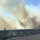Incendio su autostrada Civitavecchia