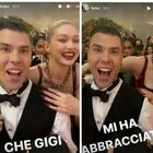 Fedez, al Met Gala l'incontro con la top model Gigi Hadid: la sua reazione è fa impazzire i fan
