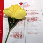 Una rosa gialla sul nome del giocatore: il commovente omaggio prima di Arsenal-Cardiff
