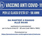 Vaccini Lazio, da stasera le prenotazioni per chi ha 56-57 anni