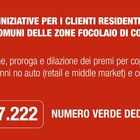 Generali Italia e Alleanza Assicurazioni: misure per clienti aree interessate