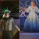 Sanremo 2020, pagelle look quarta serata: Achille Lauro show con il copricapo di piume, è la Marchesa Casati