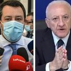 Salvini: «De Luca impone mascherine, lo segnalerò a Draghi»