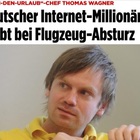 • La notizia della morte del milionario Thomas Wagner sui siti dei quotidiani tedeschi