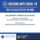 Vaccino Covid nel Lazio, da domani prenotazioni per i nati nel 1954 e 1955
